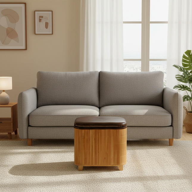 Japanese Solid Wood Small Square Stool with Storage Box Sundries Toys Organizer Household Hallway Shoes Change Footstool Ottoman - gallery 1