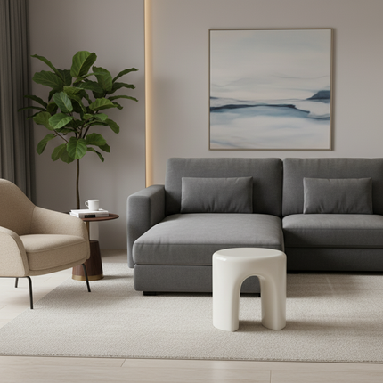 Nordic Simple Round Stool Creative Side Table Stool for Home Living Room Designer Low Stool Popular Small-sized Apartment - gallery 1