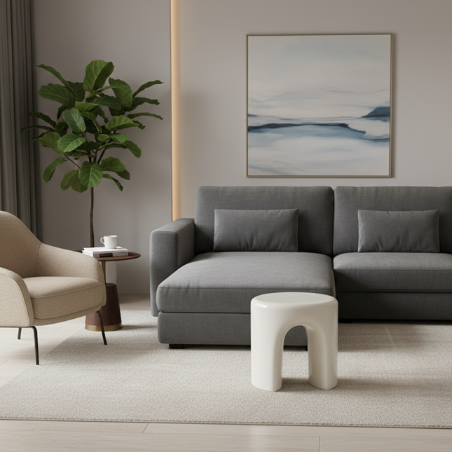 Nordic Simple Round Stool Creative Side Table Stool for Home Living Room Designer Low Stool Popular Small-sized Apartment - gallery 1