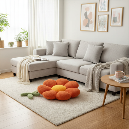 Ins Flower Pillow Office Chair Lumbar Back Cushion Cute Plush Sofa Throw Pillows Soft Elastic Decor Cushions Winter Oreiller - gallery 1