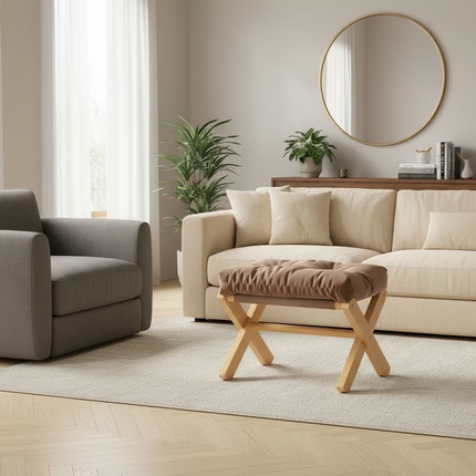 Household Small Stool Short Living Room Coffee Table Solid Wood Small Bench Leg Sofa Foot Suppot Door Shoes Changing Short Stool - gallery 1