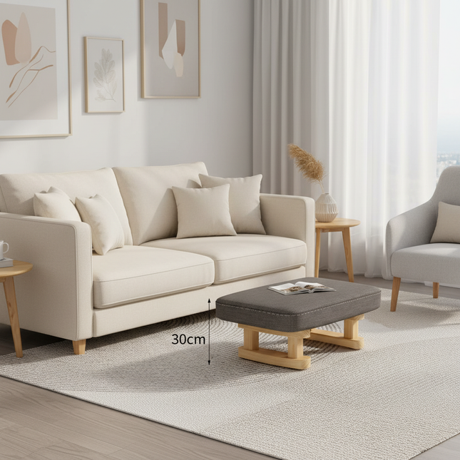 Colofull Small Wooden Stool Footrest Seat with Non-Slip Pad Small Square for Household Living Room Hallway Sofa Tea Stools - gallery 1