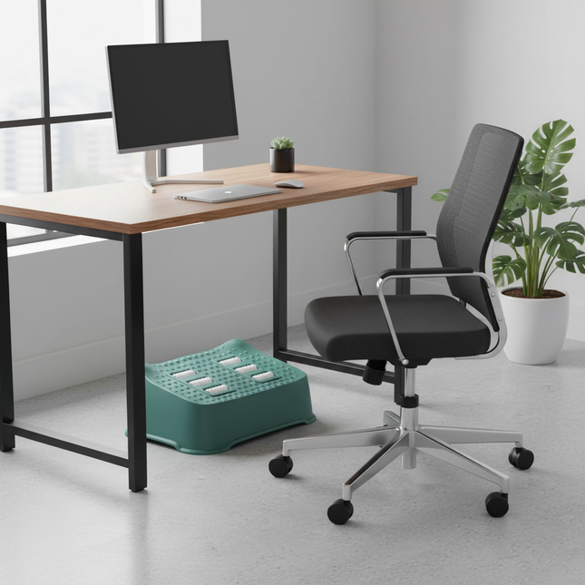 Footstool Under the Table Home Use Resting Legs Footrest Office Foot Pedal Stepping Board Office Comfort Footrest Creative Rolle - gallery 1