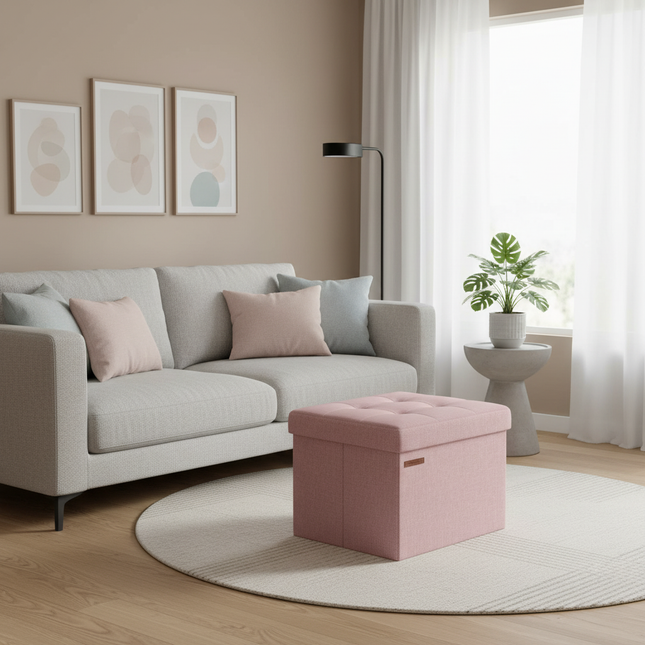 SONGMICS 41cm Bench with Storage Folding Seat Chest Storage Box Footstool Base - gallery 1