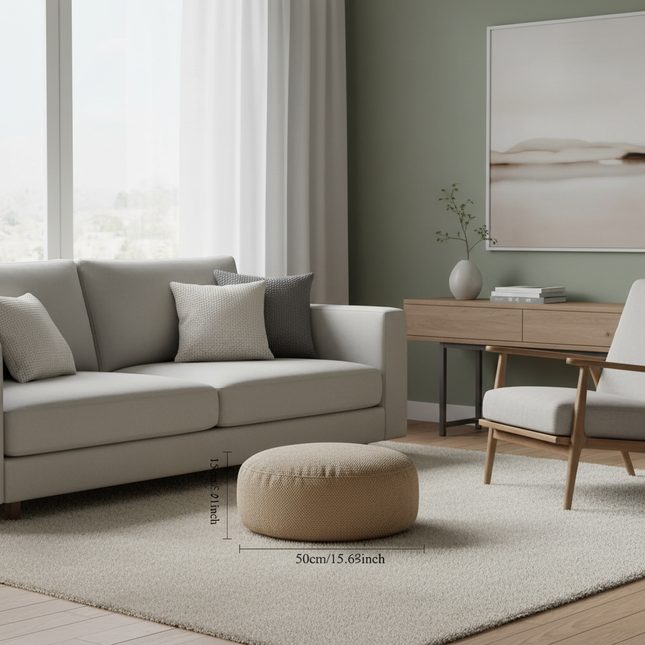 Fabric Removable and Washable Round Floor Futon Seat Pouf Ottoman Foot Rest  Window Living Room Tatami Low Stool Pedal - gallery 1