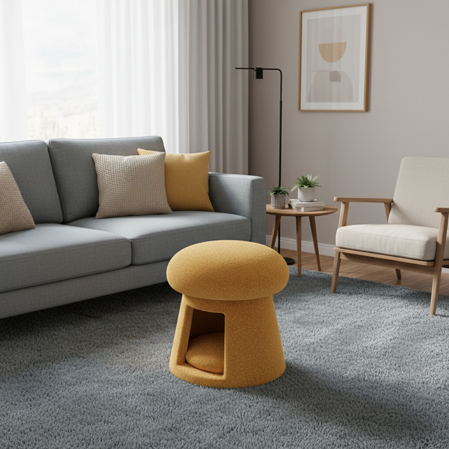 Nordic Living Room Ottomen with Cat Pet Nest Shoes Changing Stool Low Chair Bench Footrest for Hallway Entrance Decor Furniture - gallery 1