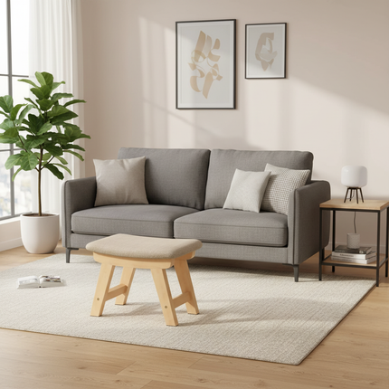 Cloth Small Stool Creative Household Shoe Stool Tea Table Stool Living Room Wood Solid Bench Modern Simple Sofa - gallery 1