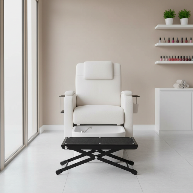 Folding Foot Rest 4-Height Adjustable Pedal Footrest Stand for Beauty Salons Home Pedicures Toe Nail Tool and Guitar Pedal Stool - gallery 1