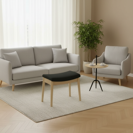 Vanity Stool Vanity Chair 18 Inch-  Stool Chair Wood Legs, Modern Piano Bench Makeup and Foot Stool for Bedroom. - gallery 1