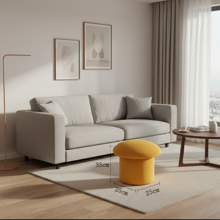 Nordic Ottomans Lovely Mushroom Fabric Art Makeup Stool Creativity Bedroom Step Round Stools Bedroom Furniture Foot Stool Pouf - gallery 1