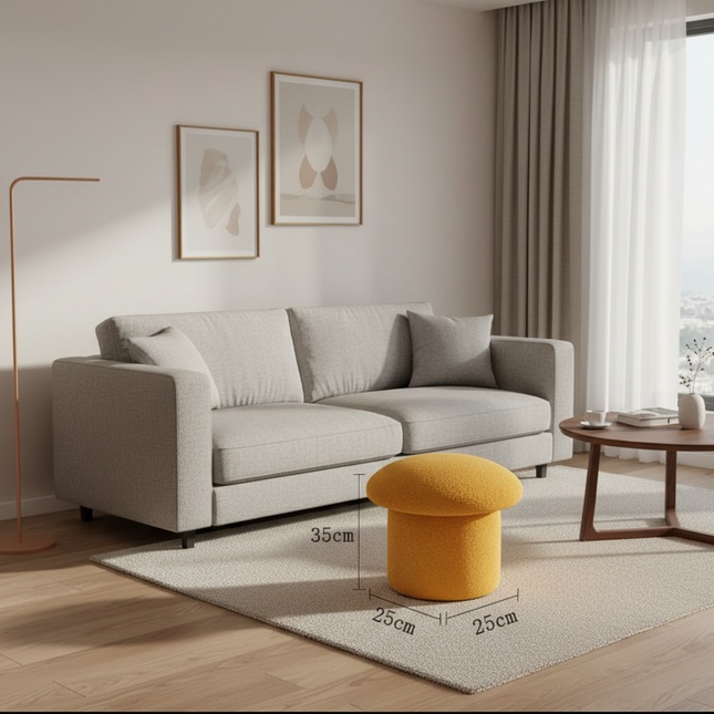 Nordic Ottomans Lovely Mushroom Fabric Art Makeup Stool Creativity Bedroom Step Round Stools Bedroom Furniture Foot Stool Pouf - gallery 1