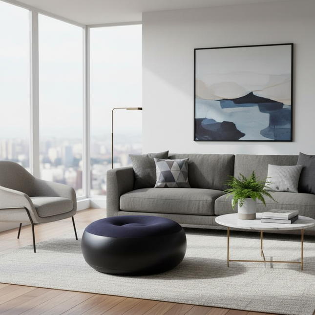 Camping Chair Inflatable Flocking Stool Portable Outdoor Camping Chair Inflatable Flocking Stool Footrest for Home Office Travel - gallery 1