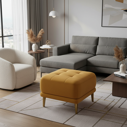 Modern Light Luxury Foot Stool Comfortable Velvet Shoes Bench Elastic Latex Sofa Seat Stable and Load Bearing Hallway Ottoman - gallery 1