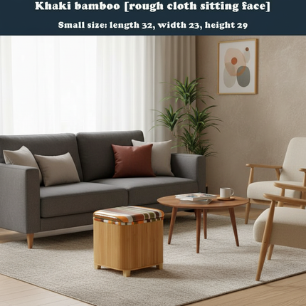 Japanese Solid Wood Small Square Stool with Storage Box Sundries Toys Organizer Household Hallway Shoes Change Footstool Ottoman - gallery 1