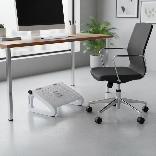 Foot Rest Foot Stool with Roller Massage and 6 Height Settings Comfortable Foot Stool Home Footrest for Under Desk Support - gallery 1