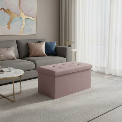 WOLTU Functional Storage Foot Stool Ottoman Bench Folding Chest Storage Cube Colorful Storage Box Upholstered Seat Removable Lid - gallery 1