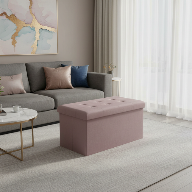 WOLTU Functional Storage Foot Stool Ottoman Bench Folding Chest Storage Cube Colorful Storage Box Upholstered Seat Removable Lid - gallery 1