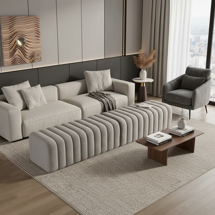 INS Velvet bench Entrance shoe bench Hotel mall hall rests feet luxury soft Footrest Room end of bed Nordic Low stool Furniture - gallery 1