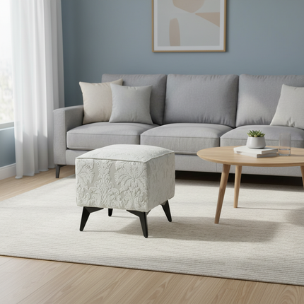 ‌Faux Leather Ottoman, Plush Entryway Bench, Velvet Square Stool, Minimalist Footrest for Bedroom/Balcony with Non-Skid Base - gallery 1