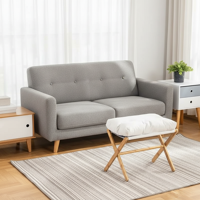 Household Portable Minimalist Living Room Office Desk Cushion Footstool X-shaped Folding Stool - gallery 1