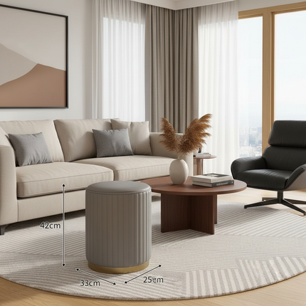 Fashion Storage Stool, Shoe Changing Stool, Makeup Stool, Bedroom Dressing Table Round Stool, New Round Stool with Storage Space - gallery 1