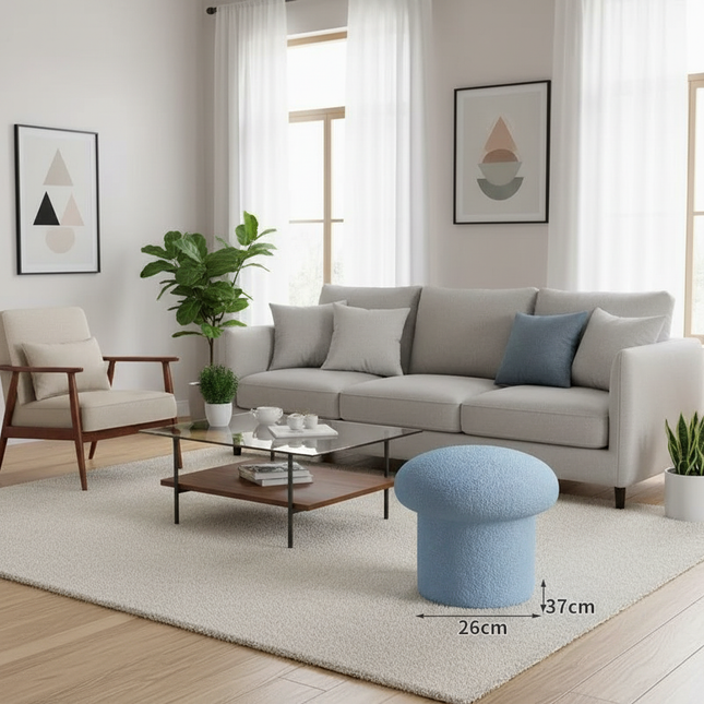 Nordic Ottomans Lovely Mushroom Fabric Art Makeup Stool Creativity Bedroom Step Round Stools Bedroom Furniture Foot Stool Pouf - gallery 1