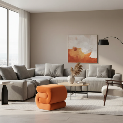 Modern Foot Stool Ottoman, S-Shaped Velvet Vanity Stool, Upholstered Sofa Footrest Extra Seating Pouf for Bedroom - gallery 1