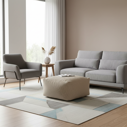 Fabric Removable and Washable Round Floor Futon Seat Pouf Ottoman Foot Rest  Window Living Room Tatami Low Stool Pedal - gallery 1