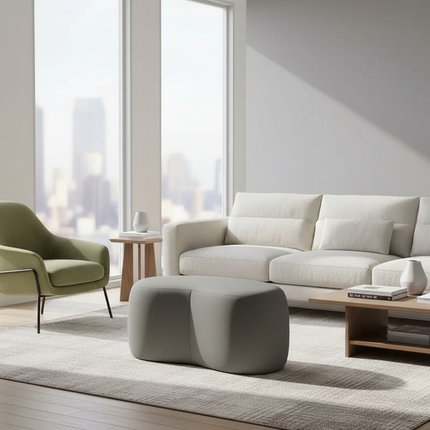 Luxury Stool INS Lamb Changing Wool Foot Stool Bedroom Pouf Nordic Shoe Ottoman Creative Design Living Room Floor Sofa Bench - gallery 1