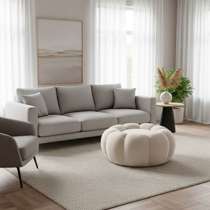 Pumpkin Sofa Low Stools Foot pedal Lamb Wool Shape Velvet Fabric Simple Modern Living Room Light Luxury Bedroom Round Ottomans - gallery 1