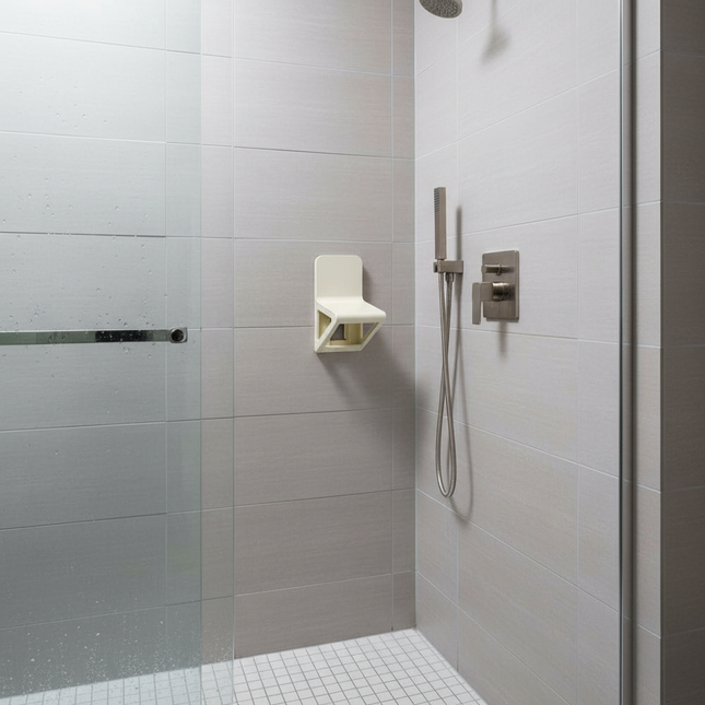 Bathroom Shower Foot Rest Triangular Stable Shower Step Bathroom Pedal Shaving Leg Assist Shower Footrest for Non-Slip Pedicure - gallery 1