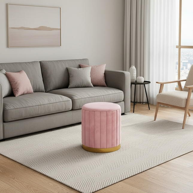 Fashion Storage Stool, Shoe Changing Stool, Makeup Stool, Bedroom Dressing Table Round Stool, New Round Stool with Storage Space - gallery 1