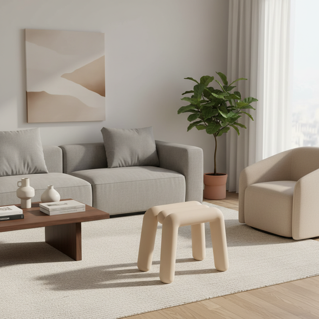 UVR Light Luxury Stool Modern Simple Coffee Table Stool Bedroom Makeup Chair Sofa Footstool Doorway Shoeshine Stool Furniture - gallery 1