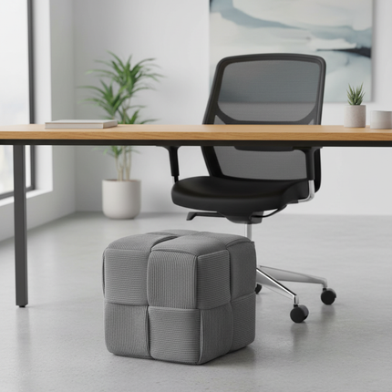 Foot Rest Soft and Comfortable Square Corduroy Woven Design Sofa Stool - gallery 1