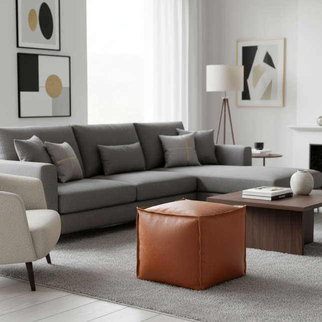 Light luxury leather pier tatami floor storage seat cushion living room household pier pu leather futon seat cushionNo filling m - gallery 1