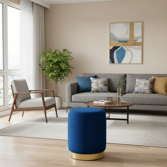 Modern Soft Velvet Bed Footrest Stools Ottomans Entrance-hall Shoes Stool Living Room Furniture Dresser Chair Pouf Footstool N - gallery 1