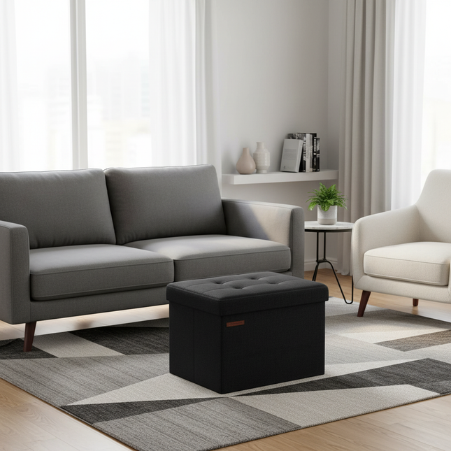 SONGMICS 41cm Bench with Storage Folding Seat Chest Storage Box Footstool Base - gallery 1