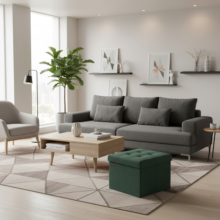 SONGMICS 41cm Bench with Storage Folding Seat Chest Storage Box Footstool Base - gallery 1