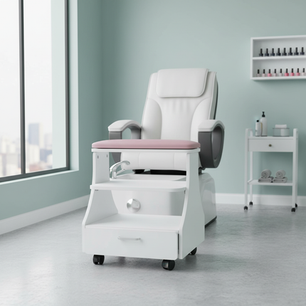 Pedicure Stool Foot Rest Pedicure Manicure Funiture Beauty Salon Nail Trolley Cart Footbath Stool White/Black/Pink - gallery 1
