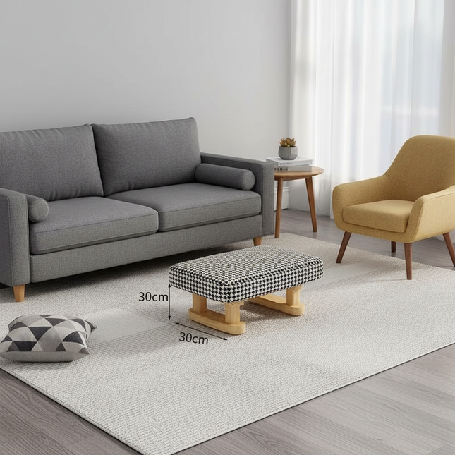 Colorful Small Wooden Stool with Non-Slip Pad Footrest Seat Square Household Living Room Hallway Sofa Tea Stools - gallery 1