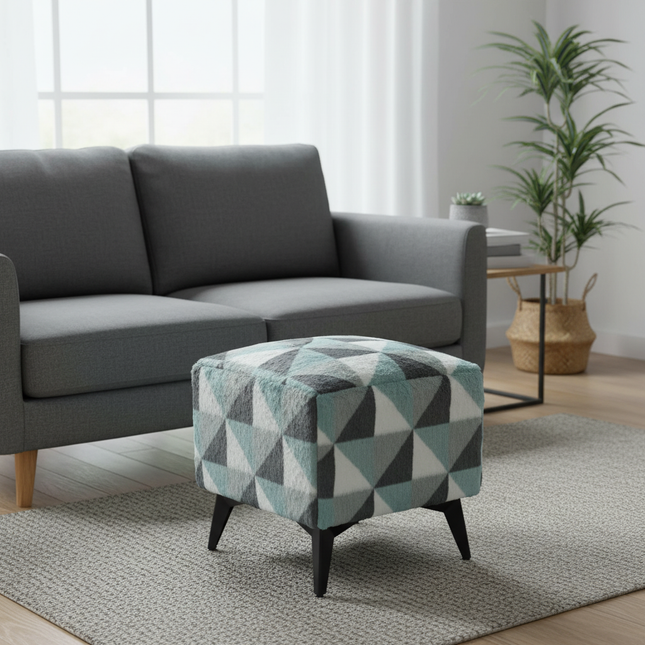 ‌Faux Leather Ottoman, Plush Entryway Bench, Velvet Square Stool, Minimalist Footrest for Bedroom/Balcony with Non-Skid Base - gallery 1