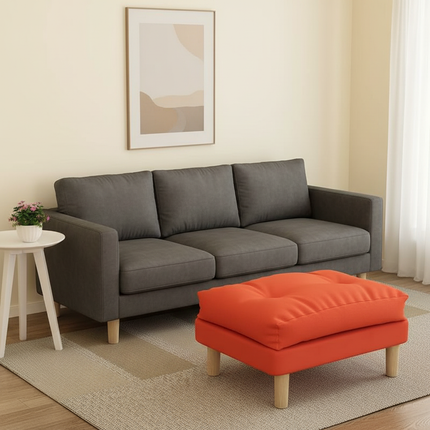 ‌Ergonomic Ottoman Footrest - Adjustable Height Sofa Stool with Memory Foam Leg Rest & Shoe Bench Storage Solution‌ - gallery 1