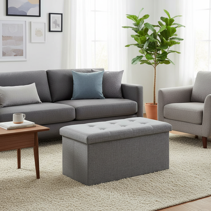 WOLTU Functional Storage Foot Stool Ottoman Bench Folding Chest Storage Cube Colorful Storage Box Upholstered Seat Removable Lid - gallery 1