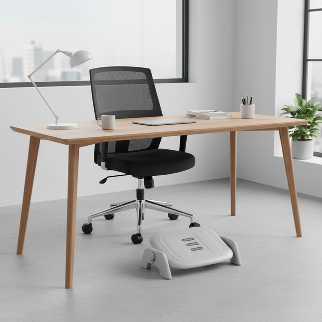 Massaging Footstool With Rollers Desk Footrest Adjustable Foot Rest With Non-slip Foot Pad Ergonomic Massage Foot Stool - gallery 1