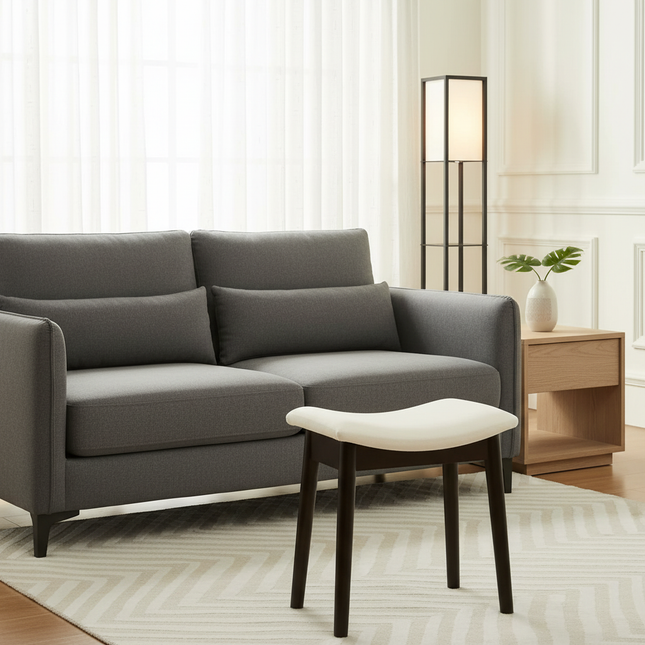 Vanity Stool Vanity Chair 18 Inch-  Stool Chair Wood Legs, Modern Piano Bench Makeup and Foot Stool for Bedroom. - gallery 1