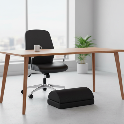 2 Heights Adjustable Foot Rest Under Desk, Soft Memory Foam Footrest Under Desk  for Foot Rest At Work, Home, Airplane, Travel - gallery 1