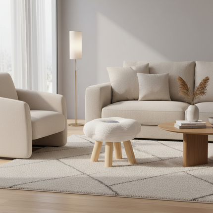 Wooden Small Foot Stool Non Slip Foot Rest Under Desk Footrest Ottoman Soft Stool for Playroom Apartment Porch Bedroom - gallery 1