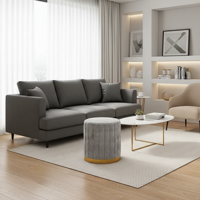 Fashion Storage Stool, Shoe Changing Stool, Makeup Stool, Bedroom Dressing Table Round Stool, New Round Stool with Storage Space - gallery 1