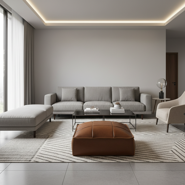 Soft Moroccan Ottoman Footstool Handmade Square Floor Cushion PU Leather Moroccan Pouf for Home Wedding Bedroom Living Room Kids - gallery 1