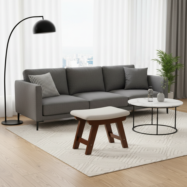 Cloth Small Stool Creative Household Shoe Stool Tea Table Stool Living Room Wood Solid Bench Modern Simple Sofa - gallery 1